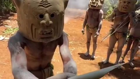Mud men tribe of Papua New Guinea