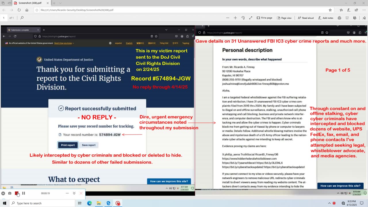 DoJ Civil Rights Report