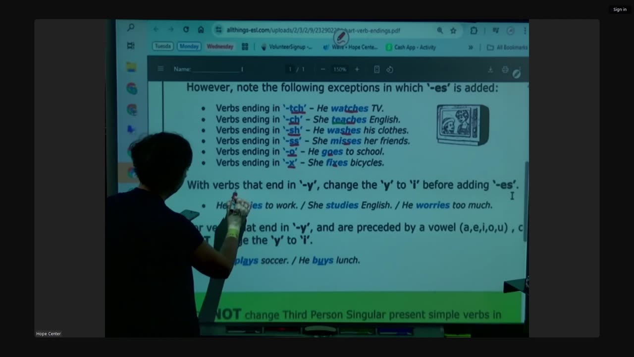 4.20.25 Third Person Singular Verb Endings Terminaciones de verbos en tercera persona del singular