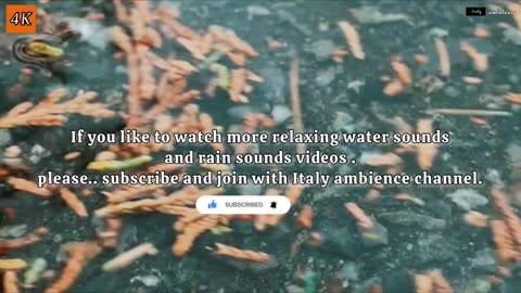 The sound of flowing rain water on the stone floor with relaxing piano 🎹 music - 4k quality