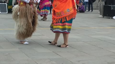 Native Ecuador dance at equator