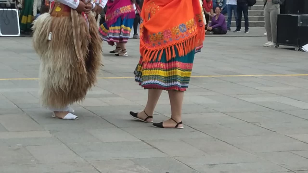Native Ecuador dance at equator