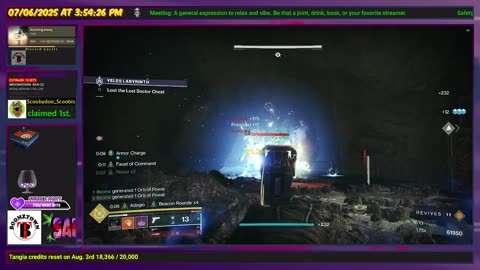 Destiny 2: 7-6-25 Veles Labyrinth is the Lost Sector. Arc Surge.