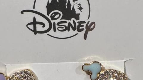 Disney Parks Gold Color Cubic Zirconia Earrings with Blue and Purple Colors #shorts