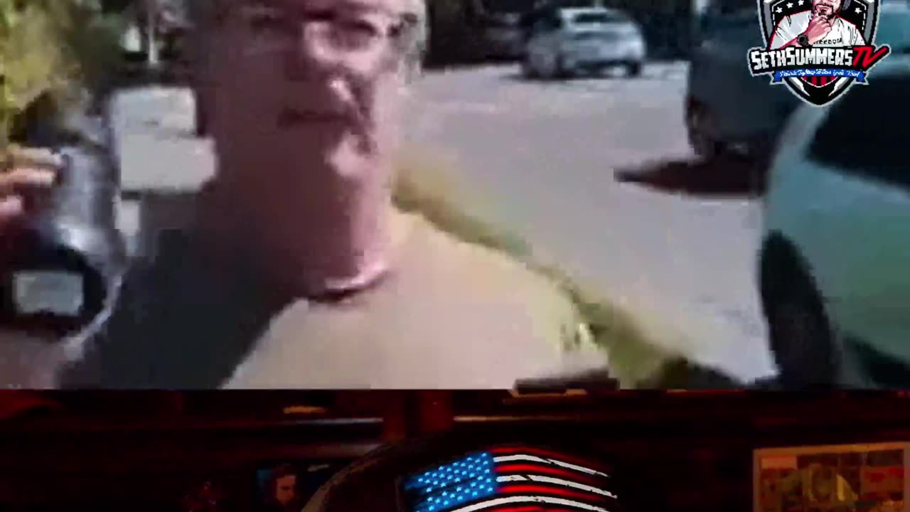 #Liberal Man Splashing #Conservative With Water At #Protest