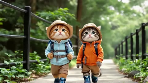 Cute Cat Visits a Safari Zoo! 🐱🦁 _ Cute Animal _ Part 1 #cute #cat #ai