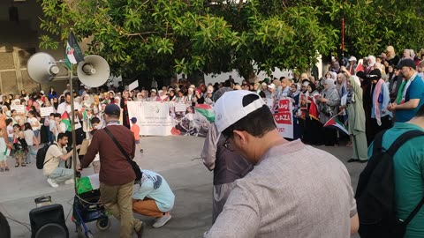 مسيرة شعبية بطنجة دعما لقافلة الصمود لكسر الحصار عن غزة 15 06 2025 يكفينا من حروب امريكا عدوة الشعوب