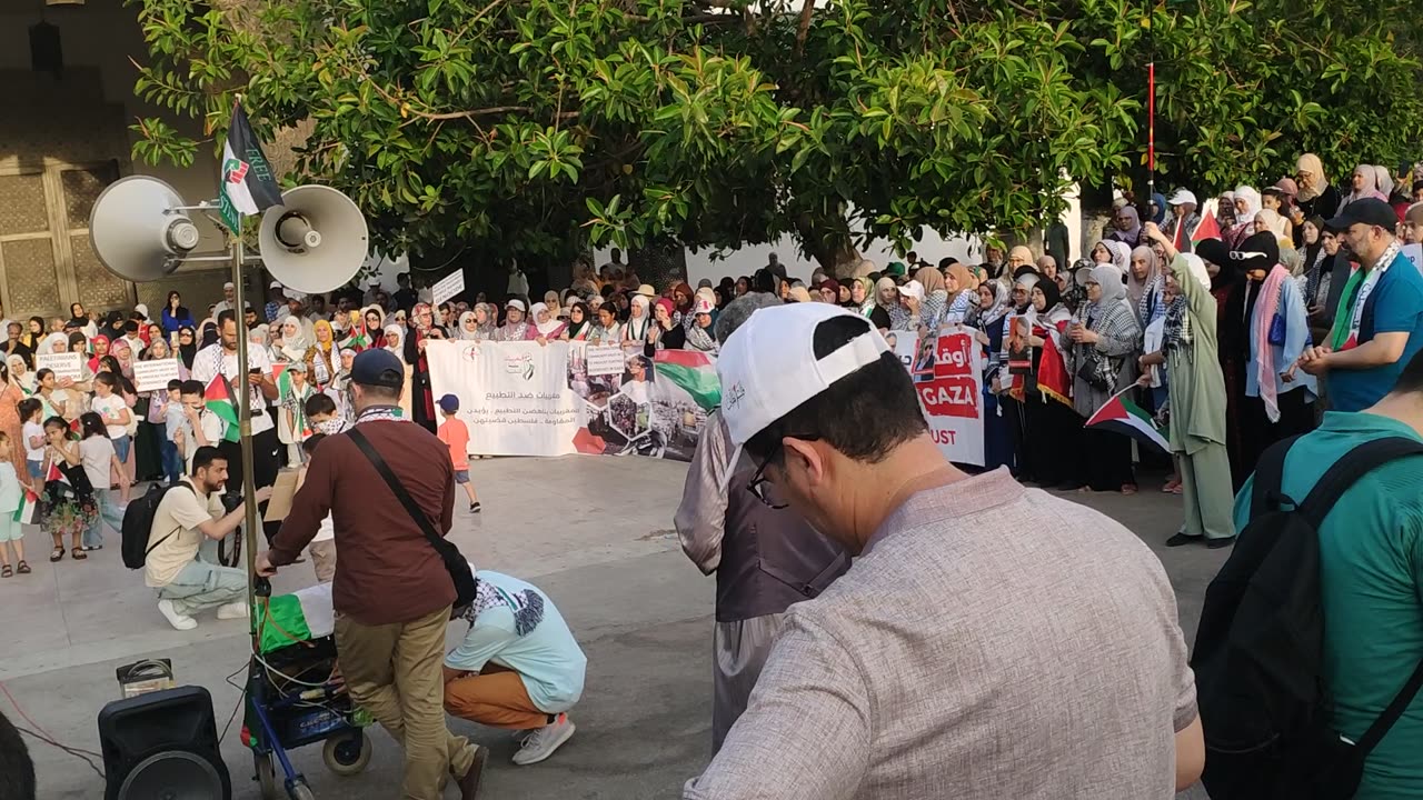 مسيرة شعبية بطنجة دعما لقافلة الصمود لكسر الحصار عن غزة 15 06 2025 يكفينا من حروب امريكا عدوة الشعوب