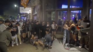 Fight brawl break out on 6th Street Austin TX