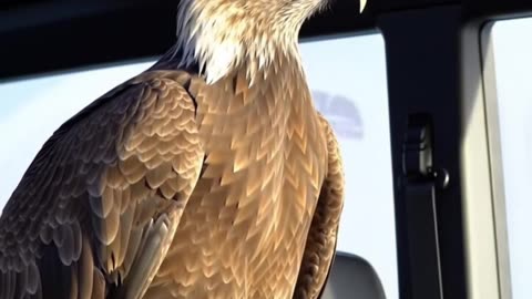 Bald eagle in a passenger's seat #shorts #baldeagle