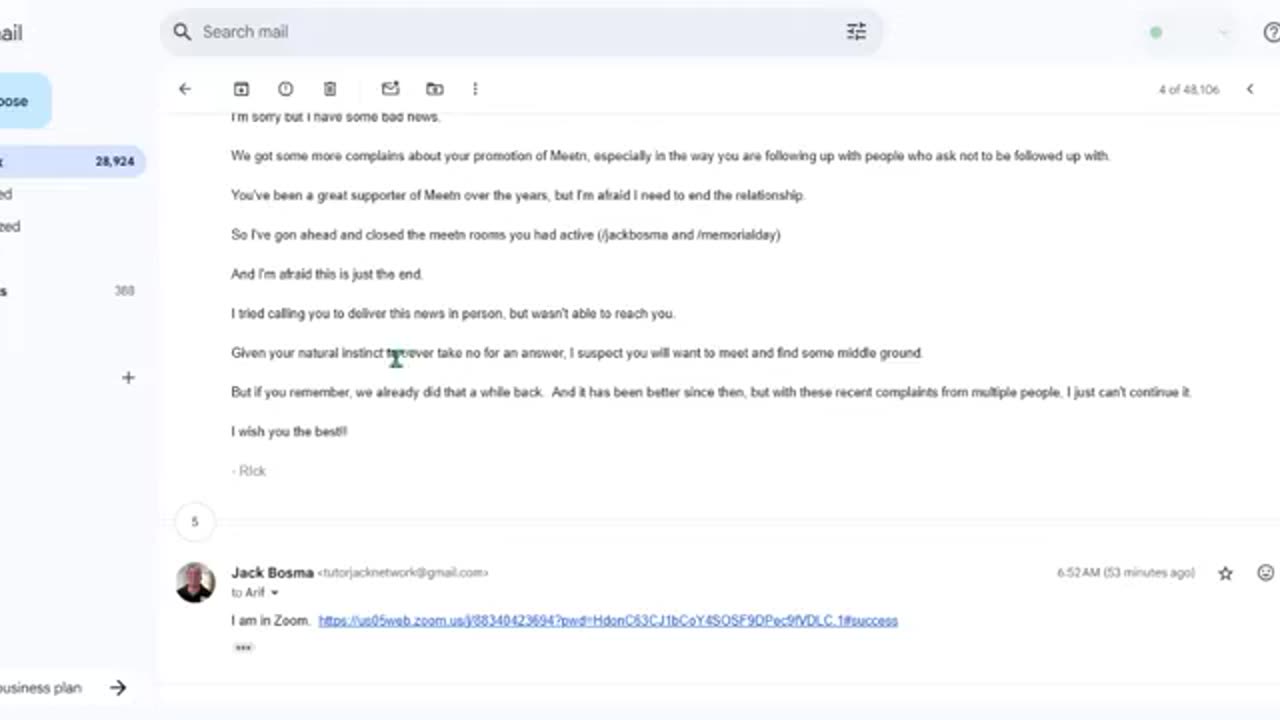 MEETN Affiliate Jack Bosma Removal Response