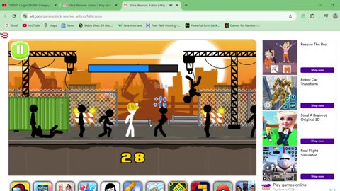 Stick Warrior: Action - gameplay Unity Beat em up Stickman QTE