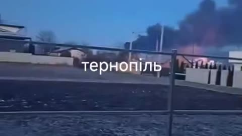 7 Russian Kh-101 cruise missiles striking an industrial facility in Ternopil 11/20/25
