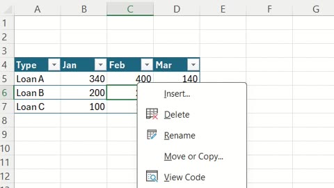 Microsoft Excel - How to format the sheet name and modify the table in same format