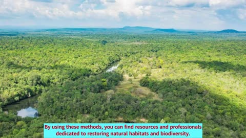 How to Find Bush Regeneration and Ecosystem Rehabilitation Services