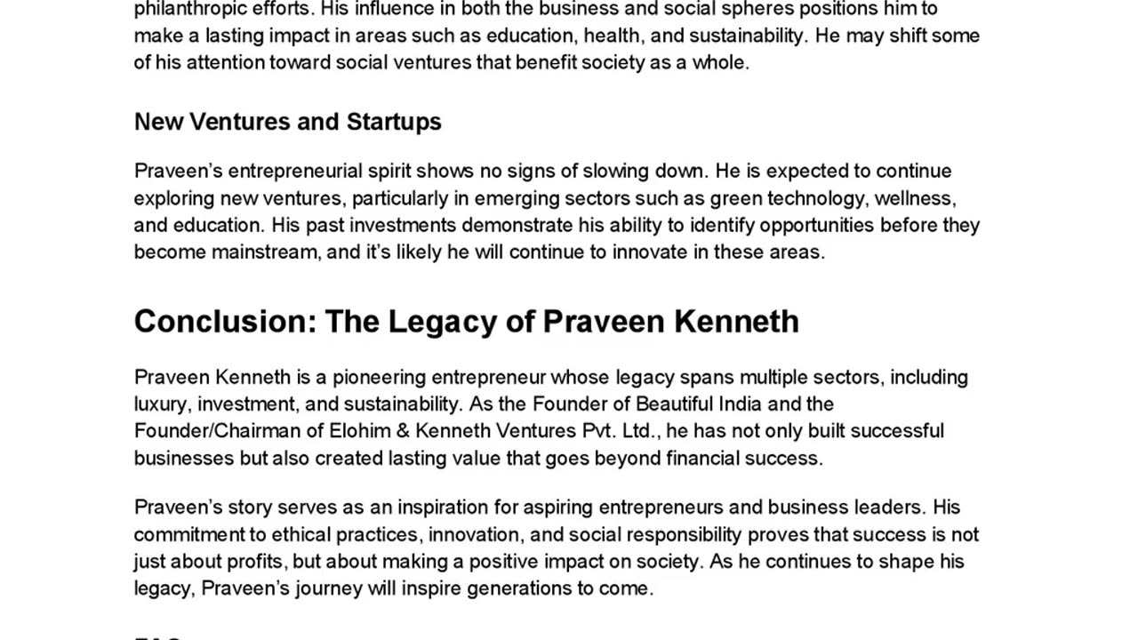 Who is Praveen Kenneth?