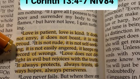 Love is patient, love is kind. It does not envy, it does not boast, it is not proud.