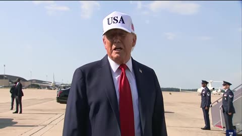 President Trump Speaks to Reporters Before Departure