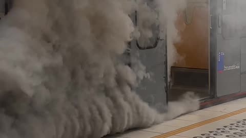 Fire in Brussels Metro Station