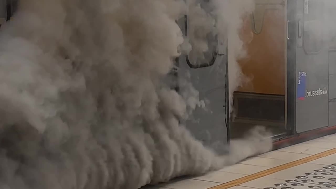 Fire in Brussels Metro Station