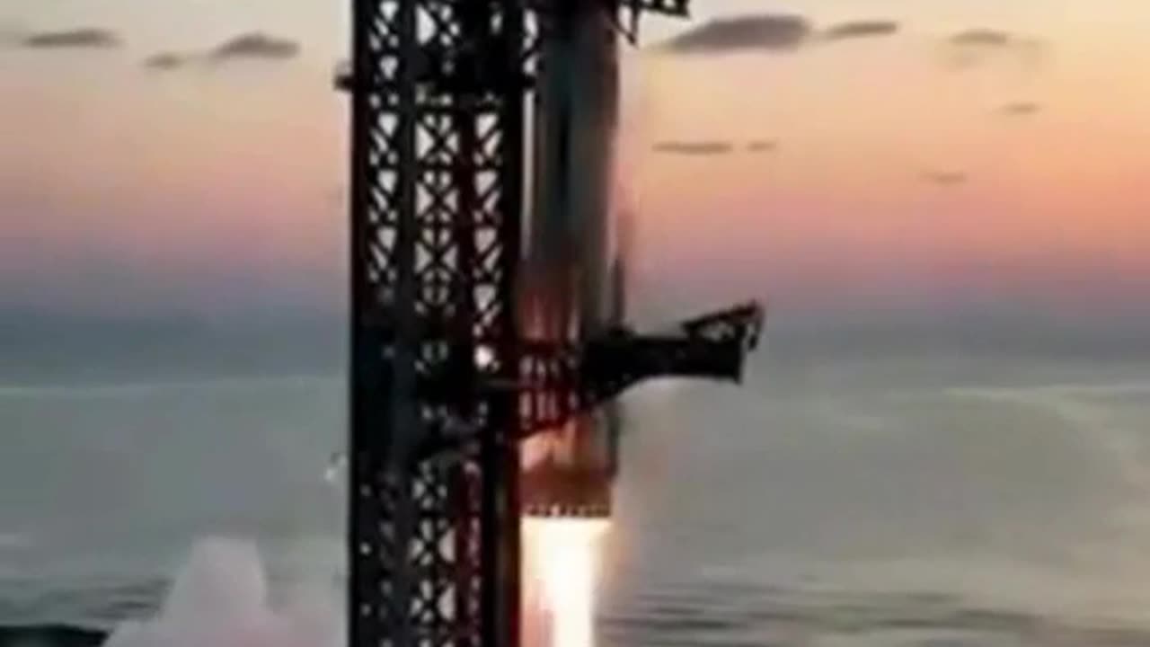 SpaceX rocket booster lands successfully—revolutionizing space travel! 🚀✨ #ReusableRockets