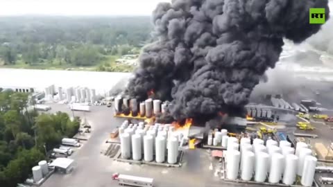 New drone footage captures GIANT SMOKE CLOUD at Louisiana oil compan