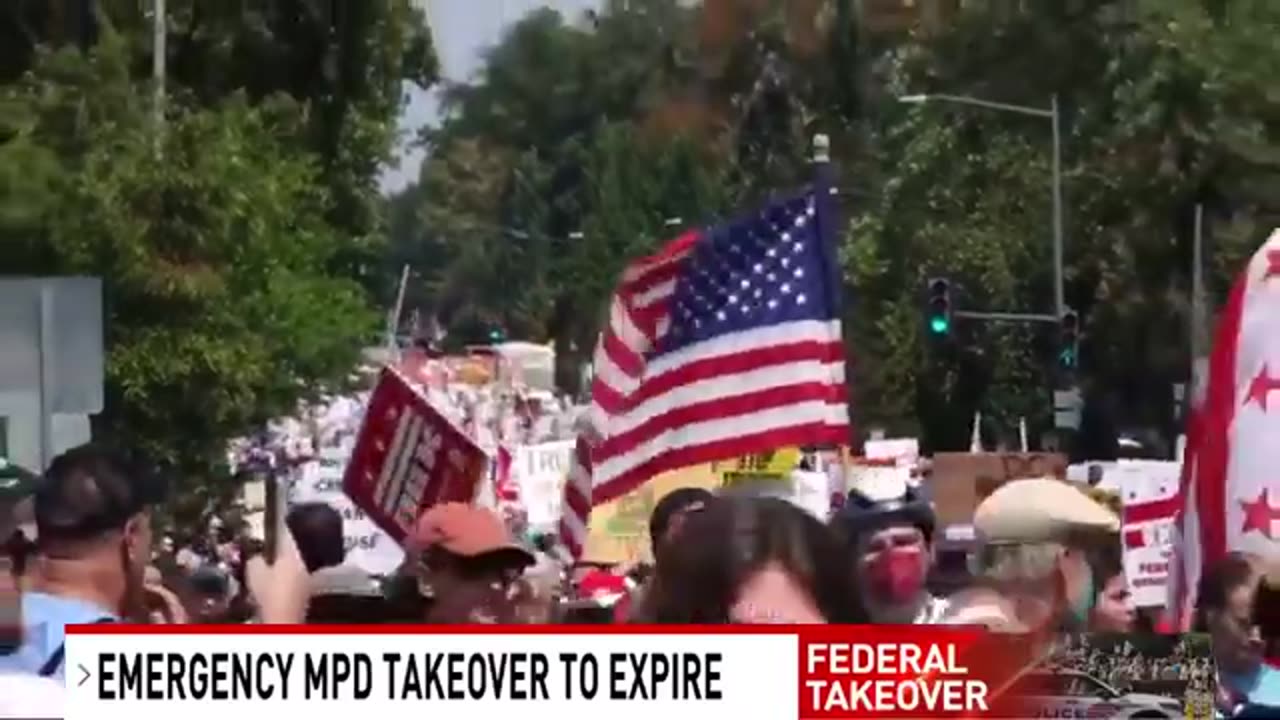 Thousands protest federal control of DC police as Trump's order nears end