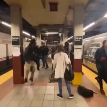 A black man pushed an innocent white woman in subway
