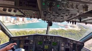 Pilots view onboard a firefighting "flying boat" when it scoops up water. 🔥