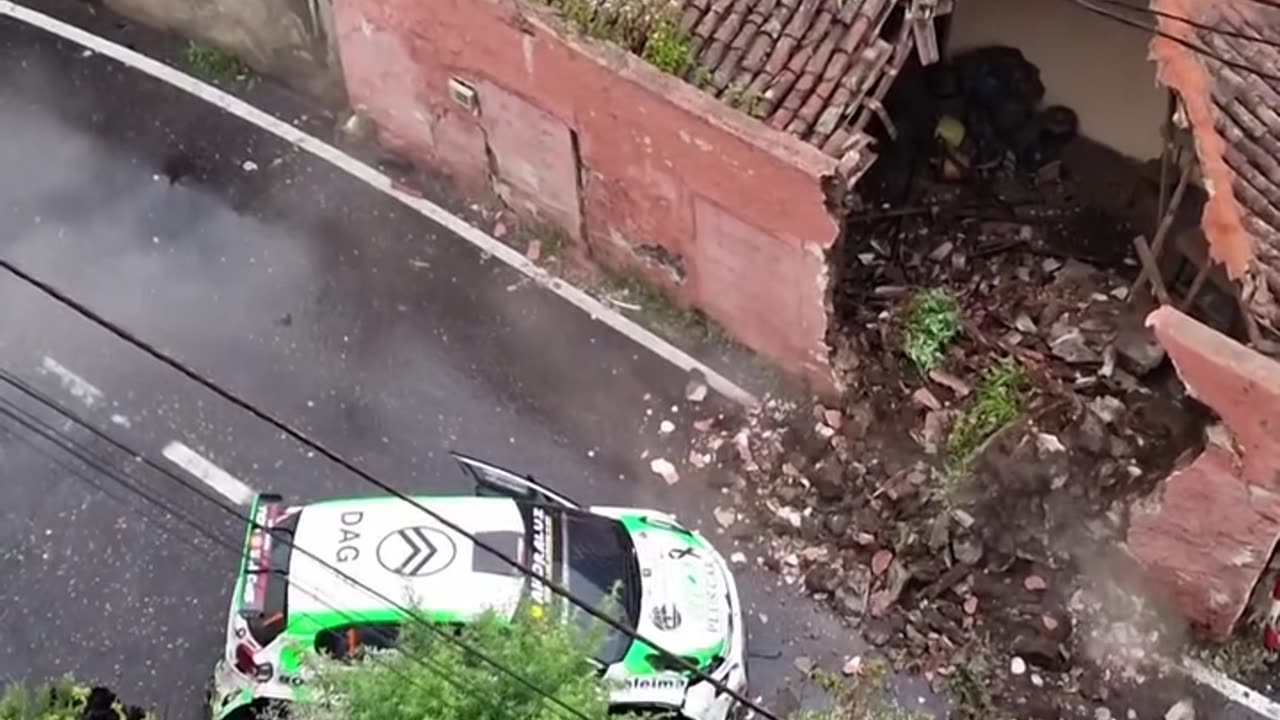 Rally Driver Yerey Lemes Collides With Building