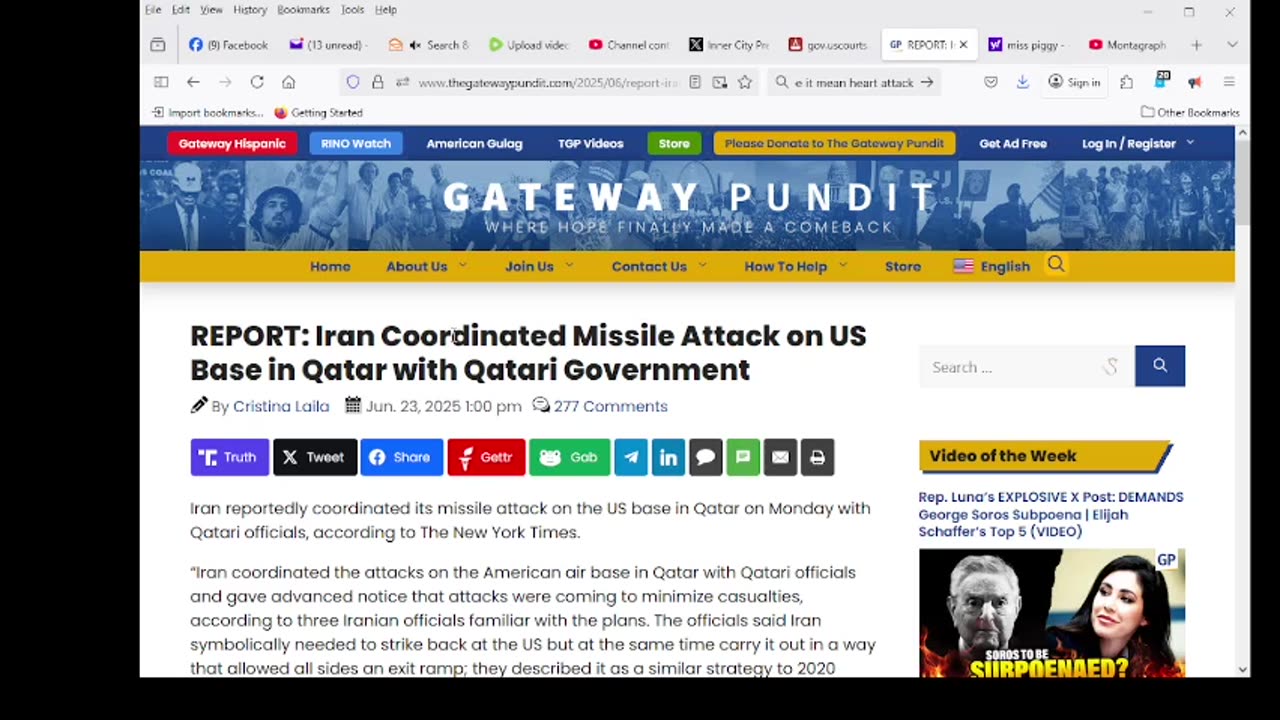 Iran Coordinated Missile Attack on US Base in Qatar with Qatari Government