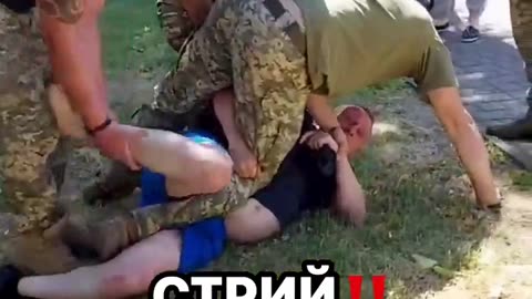 👀🚌 Ukraine Russia War | Civilians Watch as Man is Busified in Stryi, Lviv Region | RCF