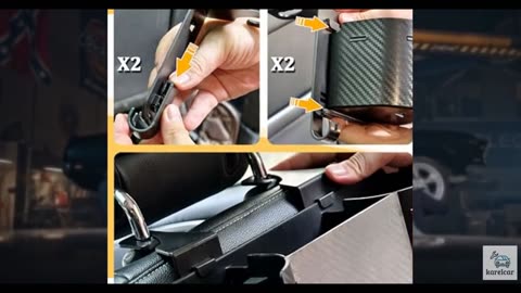 Car Headrest Backseat Cup Holder 3.7" with Organizer, High Capacity 4 in 1 Seat