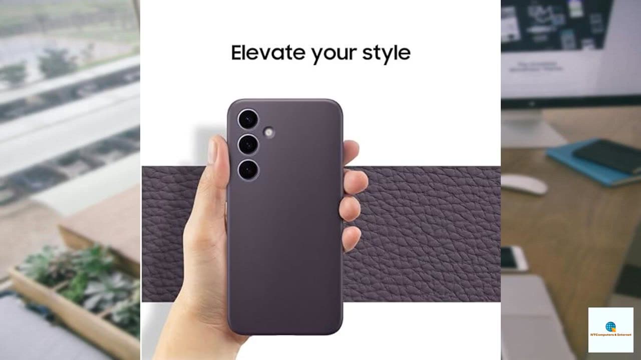 SAMSUNG Galaxy S24+ Plus Vegan Leather Phone Case, Protective Cover with Soft Touch, Elega
