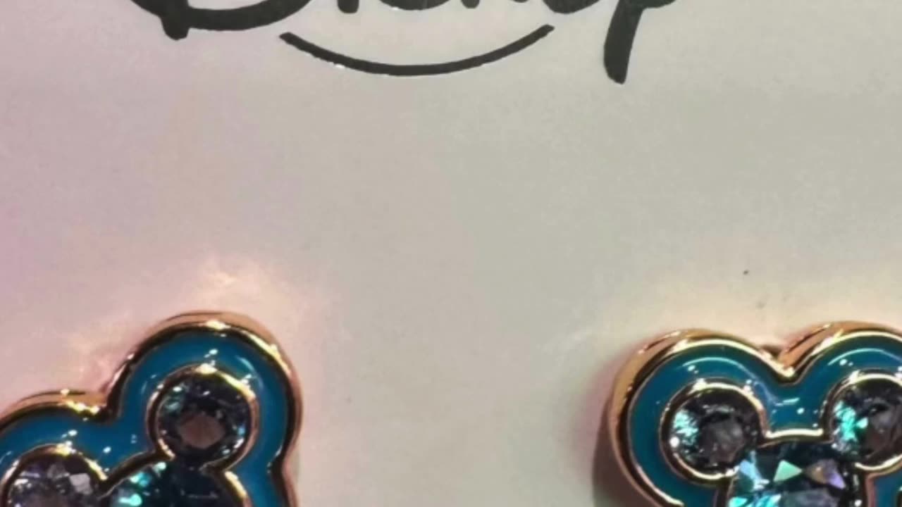 Disney Parks December Mickey Mouse Faux Birthstone Gold Color Earrings - #shorts