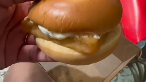 American ordered a McDonald's Filet-O-Fish sandwich and this is how small it got