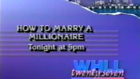 "How To Marry A Millionaire" Movie TV Commercial Starring Marilyn Monroe from 1988 WHLL Ch 27