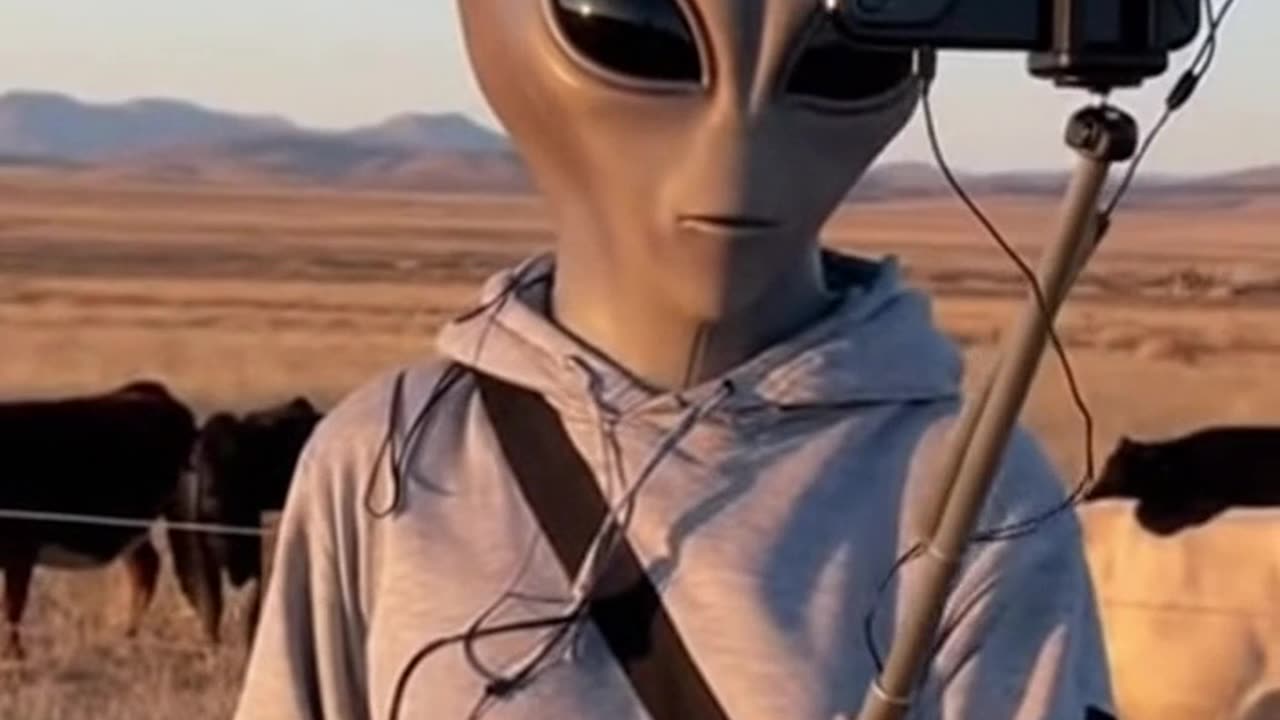 Alien observes cows 1 - Sora 2 AI VIDEO
