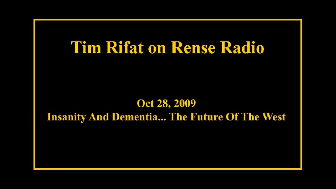 Oct 2, 2009 Insanity And Dementia - The Future Of The West