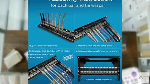 Rapink Patch Panel 24 Port Cat6A with Inline Keystone 10G Support, Coupler Patch