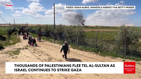 Palestinians Flee Tel al-Sultan As Israel Continues To Strike Gaza After Ceasefire Breaks Down