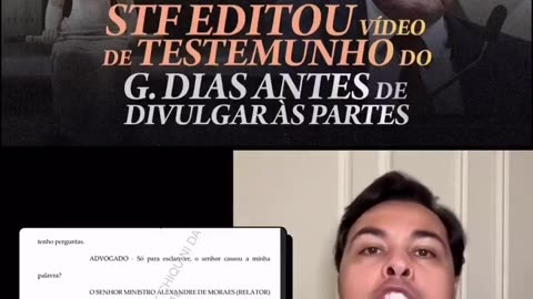 MAIOR BOMBA DO ANO: STF editou vídeo do testemunho do G. Dias antes de divulgar no processo‼️