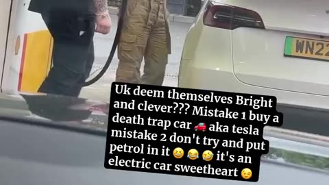 Tesla Driver Gets Confused at A Petrol Station?