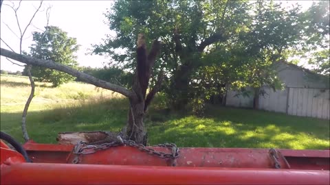 Kubota Tractor Storm damage clean up Moving tree limbs and mowing Homesteading farm life