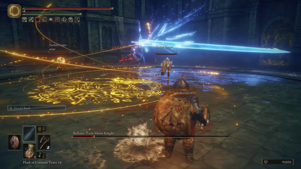 Elden Ring DLC | Rellana, Twin Moon Knight boss fight co-op w/2 cooperators on NG