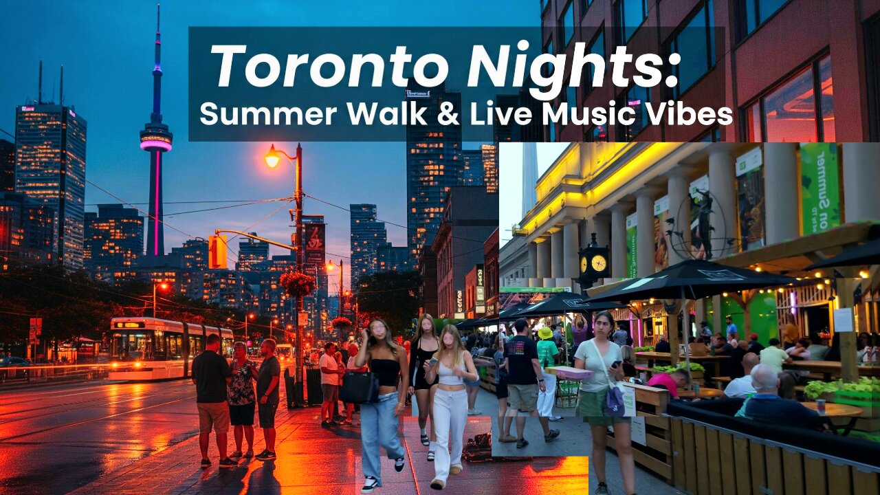 【4K】Toronto Night Walk 2025 | Front Street to CN Tower Canada 🇨🇦