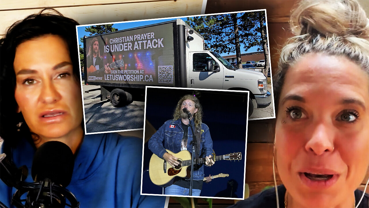 Rebel billboard truck turns up to Sean Feucht's worship event in Toronto