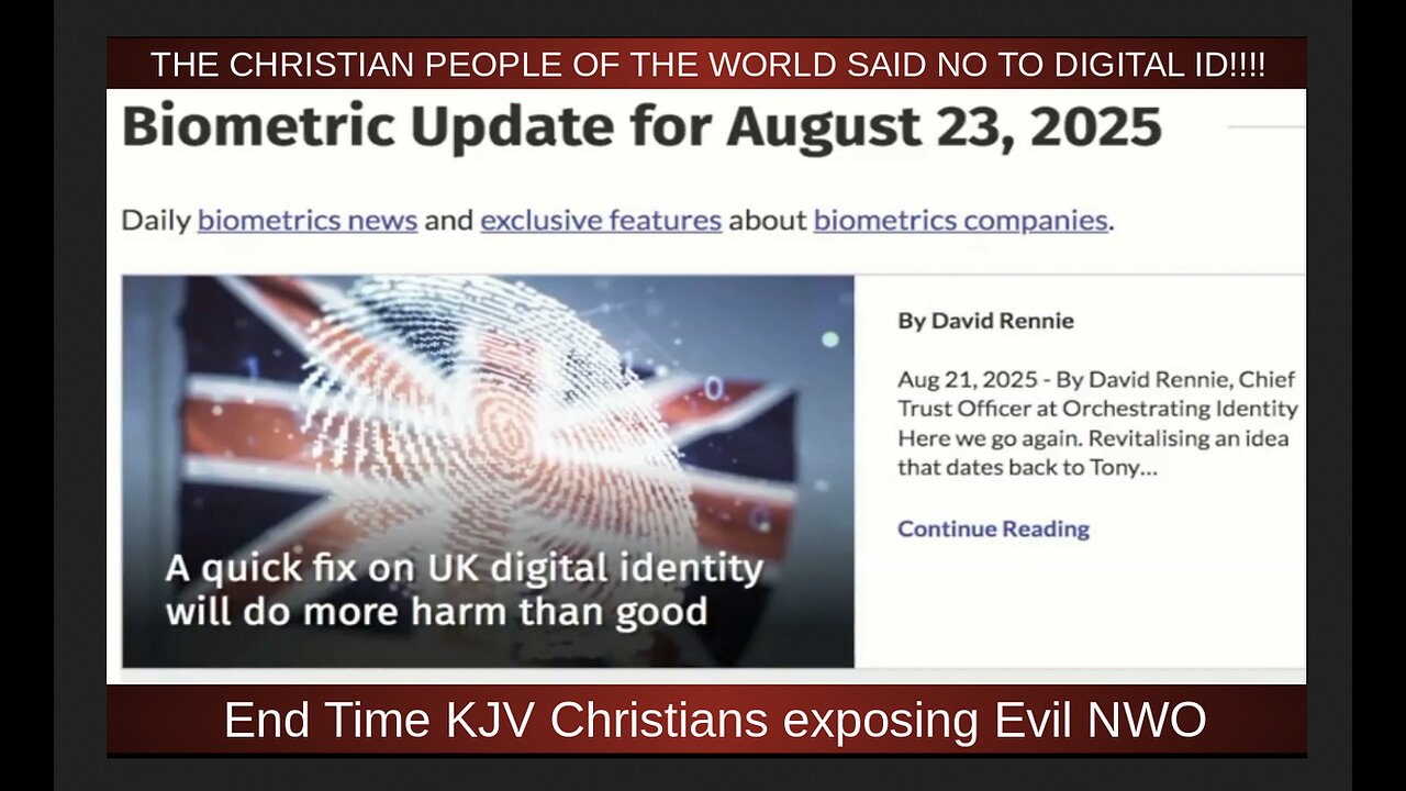 THE CHRISTIAN PEOPLE OF THE WORLD SAID NO TO DIGITAL ID!!!