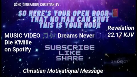 Christ's Church Here's Your Open Door That No Man Can Shut. Revelation 3:8 KJV Dreams Never Die