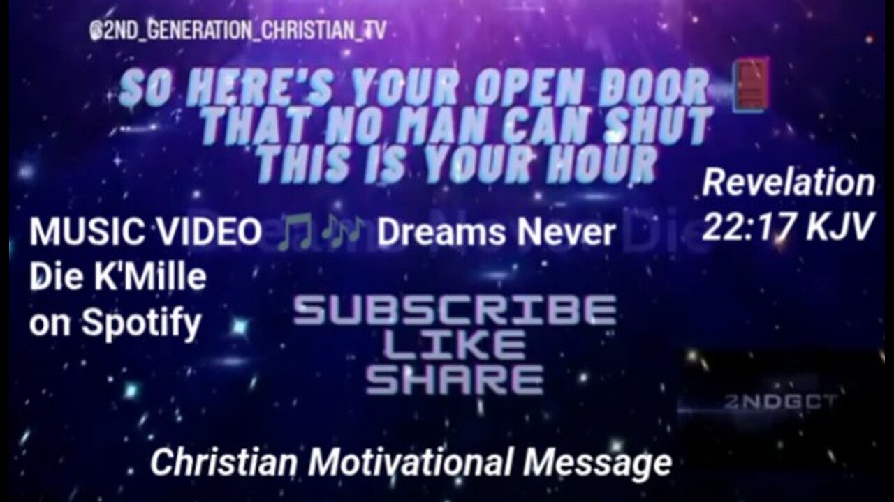 Christ's Church Here's Your Open Door That No Man Can Shut. Revelation 3:8 KJV Dreams Never Die